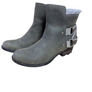 Sorel Lolla™ Waterproof Olive Green Leather Ankle Boots Women’s Sz 8.5 (EU 39.5)